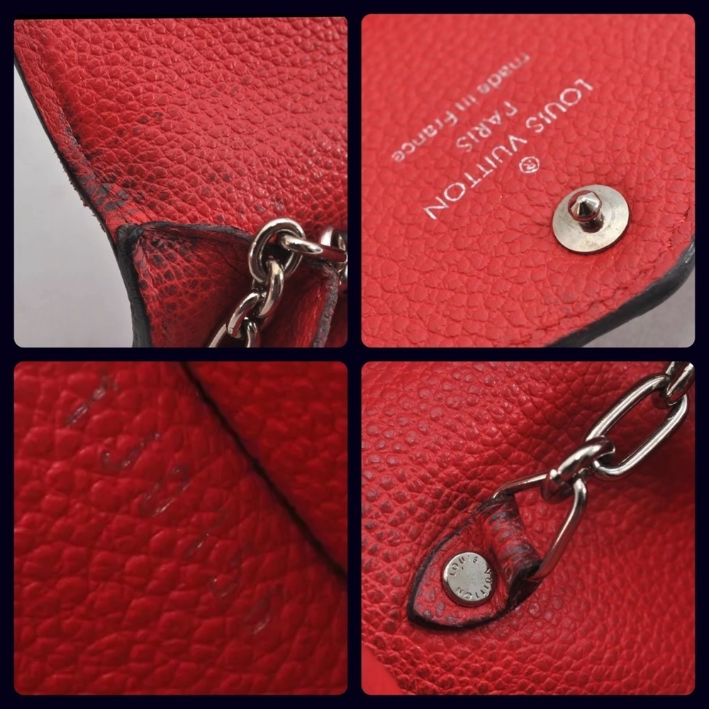 ♥️Louis Vuitton Red Monogram Empreinte Pochette Cles Coin Purse/Wallet |PRELOVED - Picture 8 of 16